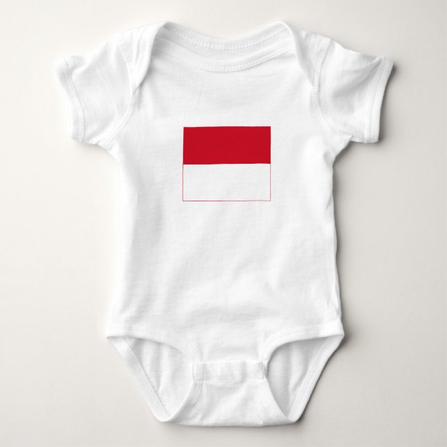 Body Para Bebê Bandeira de Mônaco (Frente)