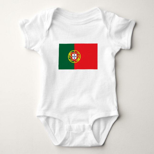 Body Para Bebê Bandeira de Portugal (Frente)