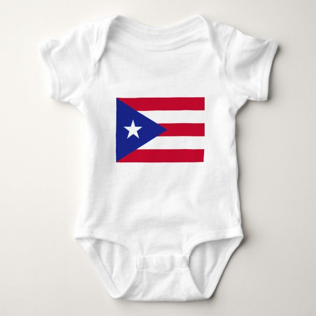 Body Para Bebê Bandeira de Puerto Rico - bandera de Puerto Rico (Frente)