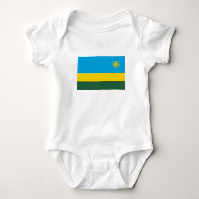 Body Para Bebê Bandeira de Ruanda (Frente)