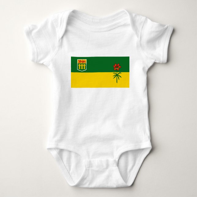Body Para Bebê Bandeira de Saskatchewan (Frente)