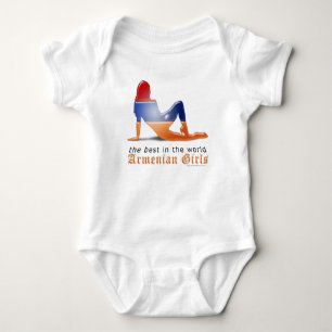 Body Para Bebê Bandeira de Silhouette Girl armênia