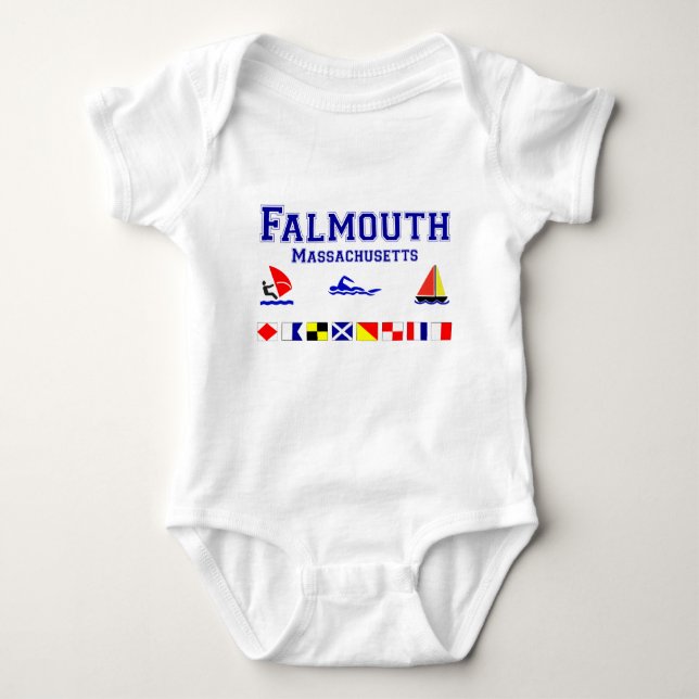 Body Para Bebê Bandeira de sinal das MÃES de Falmouth (Frente)