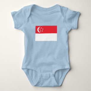 Body Para Bebê Bandeira de Singapura