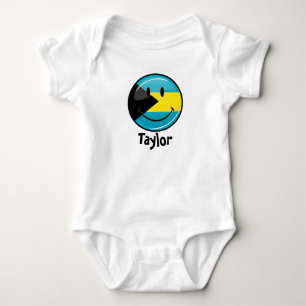 Body Para Bebê Bandeira de sorriso redonda lustrosa de Bahamain