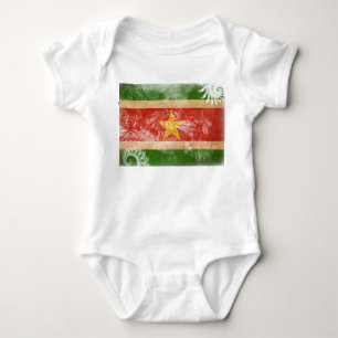 Body Para Bebê Bandeira de Suriname