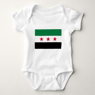 Body Para Bebê Bandeira de Syria - bandeira síria da