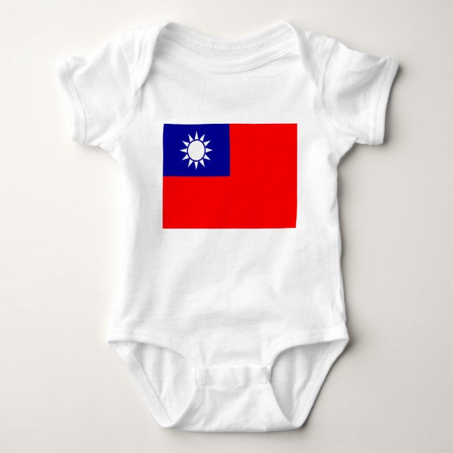 Body Para Bebê Bandeira de Taiwan: República da China, Taipé Chin (Frente)