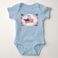 Bandeira do 4 de julho com Fireworks