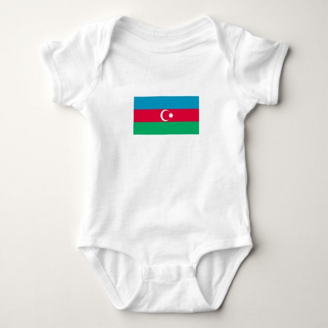 Body Para Bebê Bandeira do Azerbaijão Patriótico (Frente)