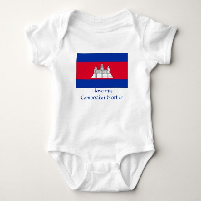 Body Para Bebê Bandeira do Camboja (Frente)
