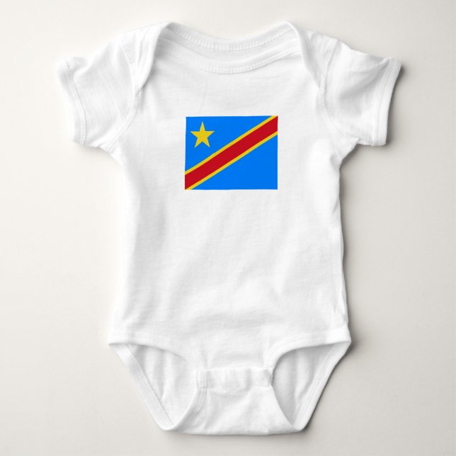 Body Para Bebê Bandeira do Congo Quinxassa (Frente)