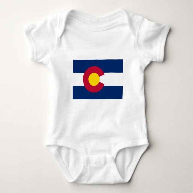 Body Para Bebê Bandeira do estado de Colorado (Frente)
