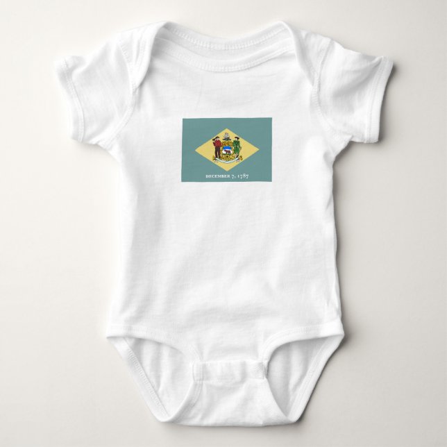 Body Para Bebê Bandeira do Estado de Delaware (Frente)