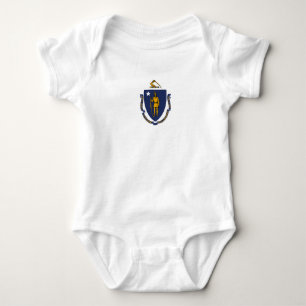 Body Para Bebê Bandeira do estado de Massachusetts