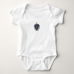 Body Para Bebê Bandeira do Estado de Massachusetts