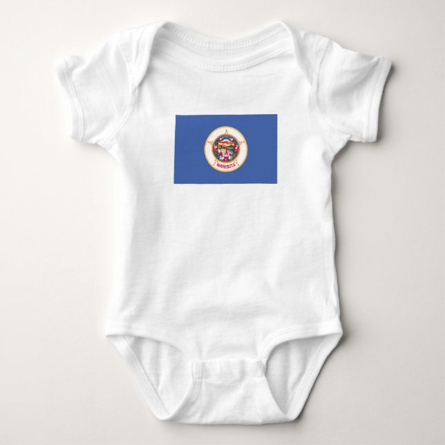 Body Para Bebê Bandeira do Estado de Minnesota (Frente)