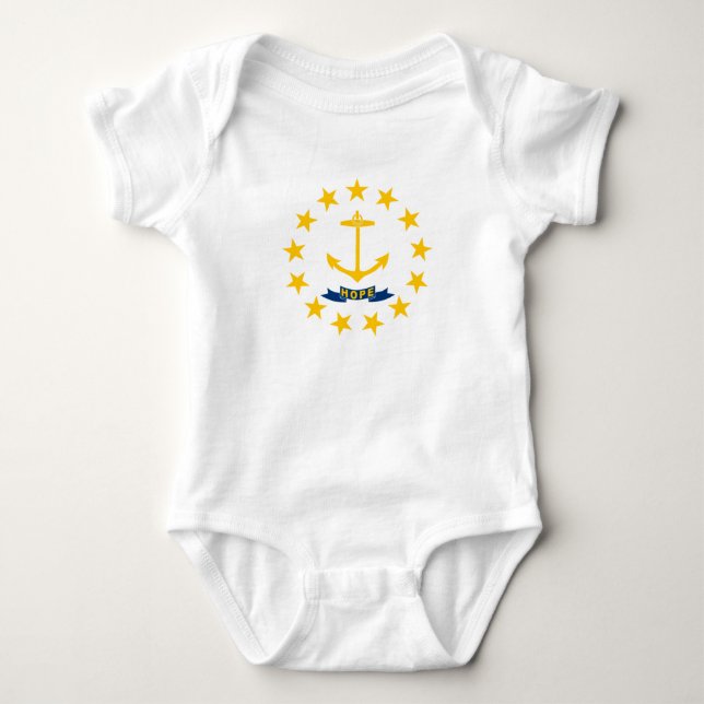 Body Para Bebê Bandeira do Estado de Rhode Island (Frente)