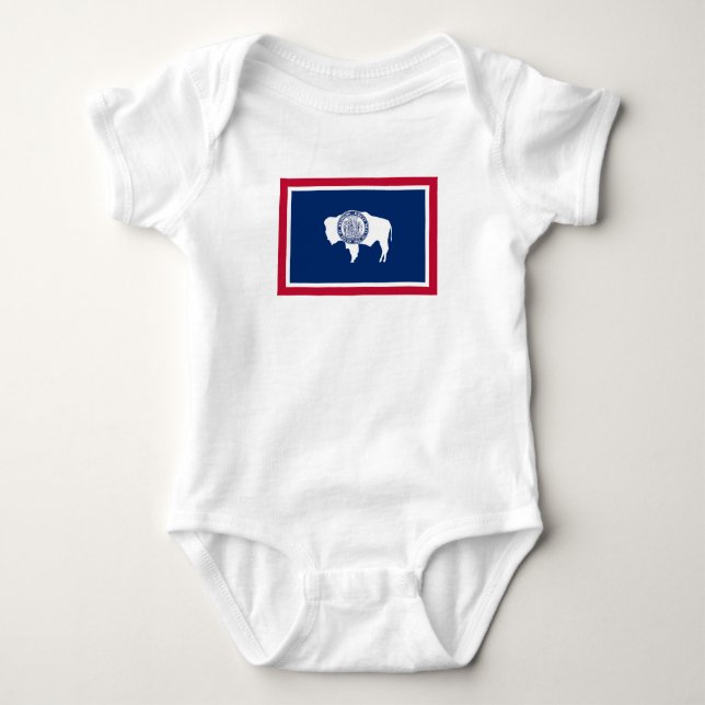 Body Para Bebê Bandeira do Estado de Wyoming (Frente)