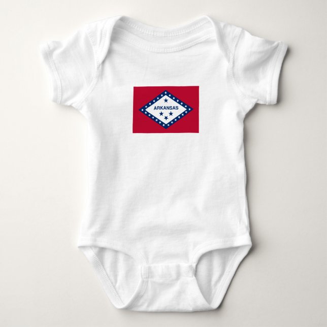 Body Para Bebê Bandeira do Estado do Arkansas (Frente)