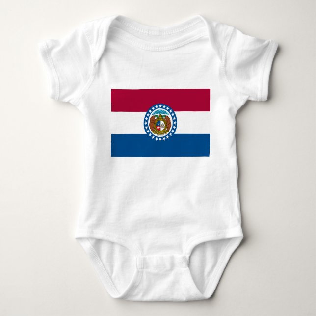 Body Para Bebê Bandeira do Estado do Missouri (Frente)