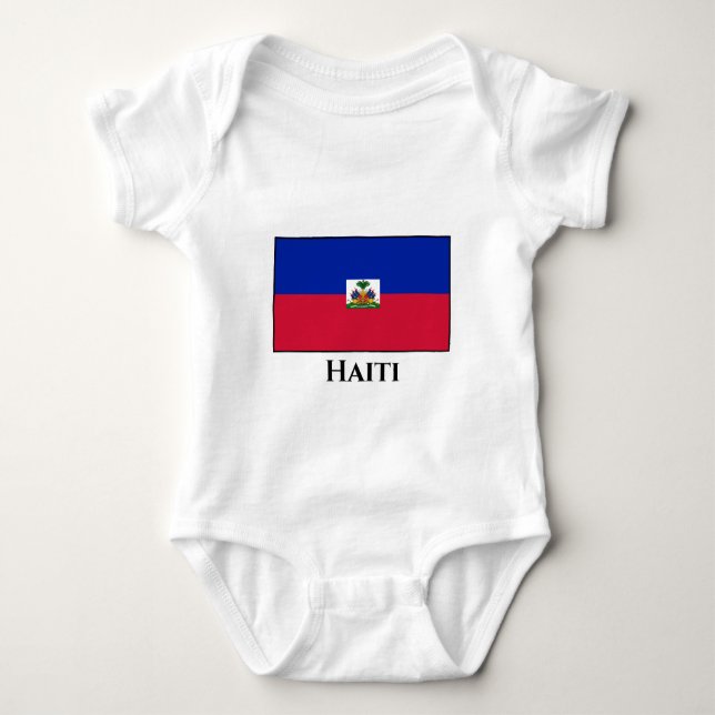 Body Para Bebê Bandeira do Haiti (Haiti) (Frente)