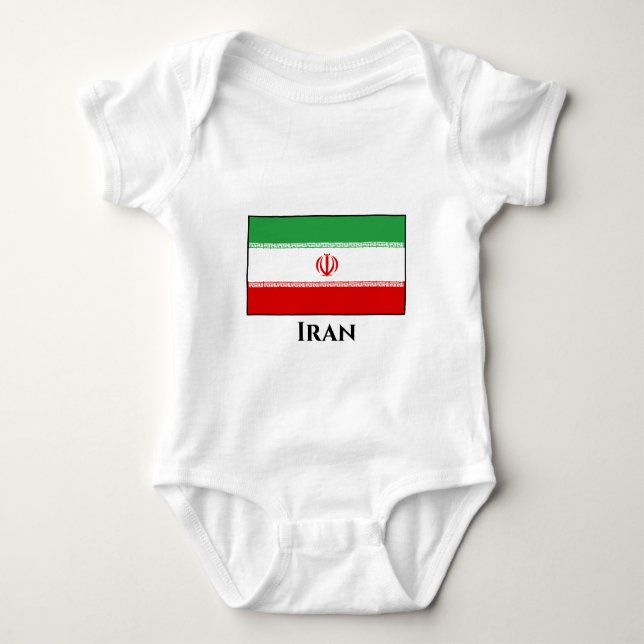 Body Para Bebê Bandeira do Irã (iraniano) (Frente)