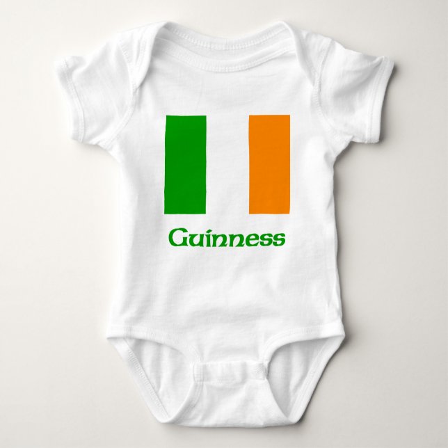 Body Para Bebê Bandeira do irlandês de Guinness (Frente)