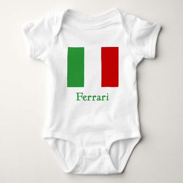 Body Para Bebê Bandeira do italiano de Ferrari (Frente)