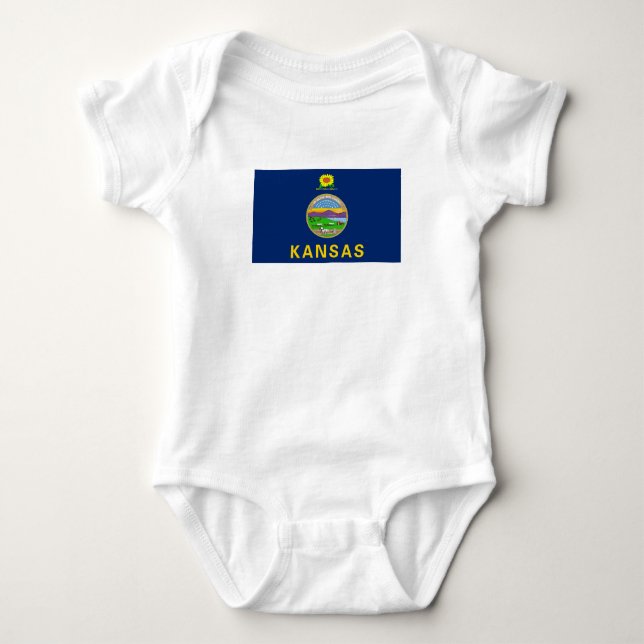 Body Para Bebê Bandeira do Kansas (Frente)