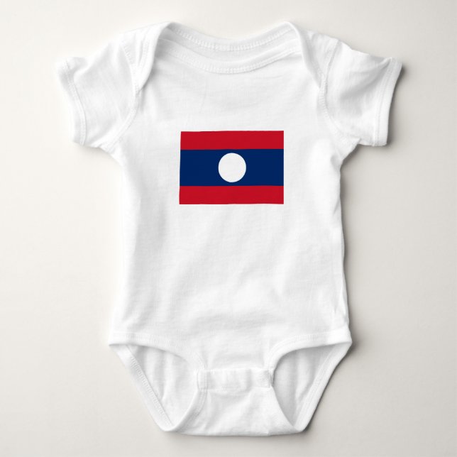 Body Para Bebê Bandeira do Laos (Frente)