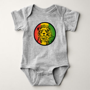 Body Para Bebê bandeira do leão da reggae do rasta
