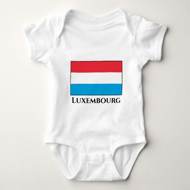 Body Para Bebê Bandeira do Luxemburgo (Frente)