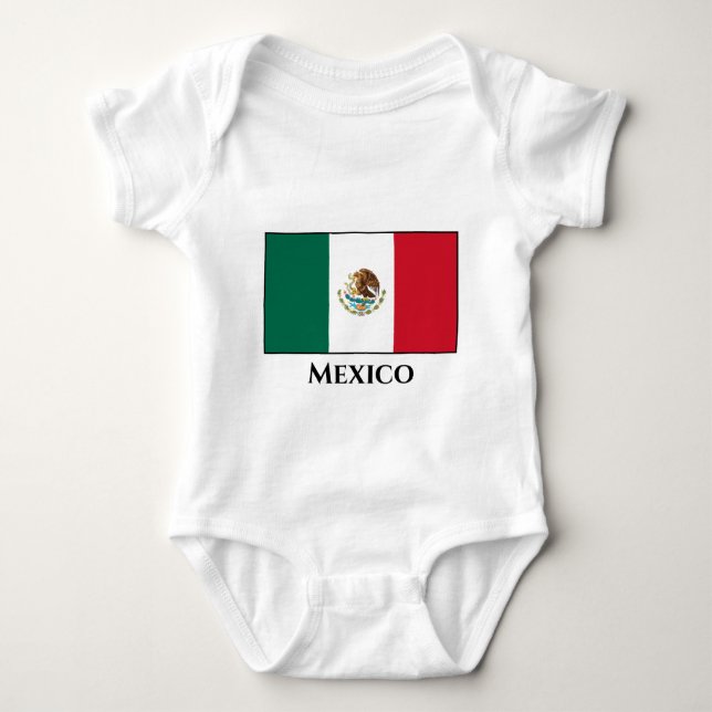 Body Para Bebê Bandeira do México (México) (Frente)