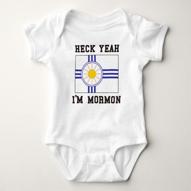 Body Para Bebê Bandeira do Mormon (Frente)