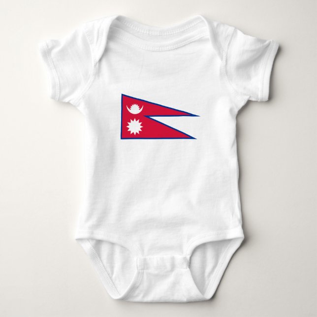 Body Para Bebê Bandeira do Nepal (Frente)