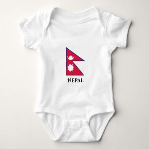 Body Para Bebê Bandeira do Nepal (nepalês)