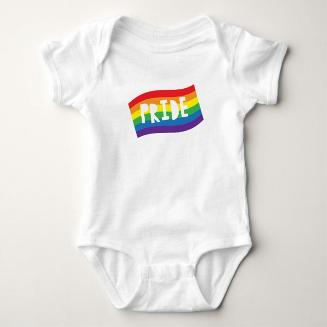 Body Para Bebê Bandeira do Orgulho Arco-íris (Frente)