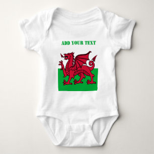 Body Para Bebê Bandeira do País de Gales Dragon England British R