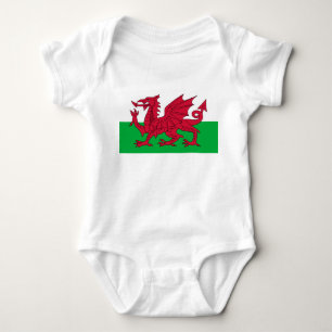 Body Para Bebê Bandeira do País de Gales (País de Gales) (Dragão 