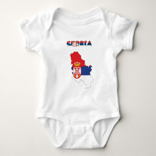 Body Para Bebê Bandeira do país sérvio