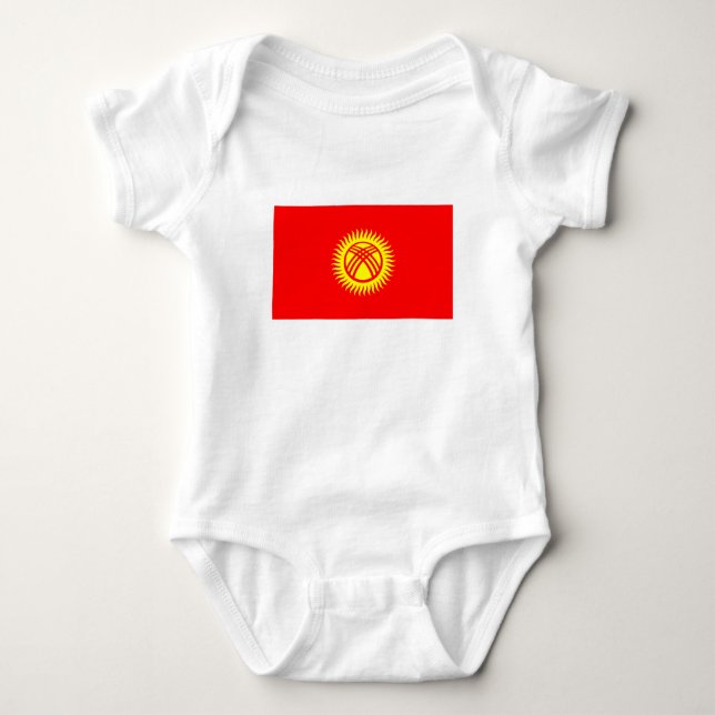 Body Para Bebê Bandeira do Quirguistão (Frente)