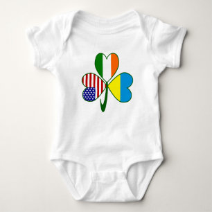 Body Para Bebê Bandeira do Shamrock Ucraniano