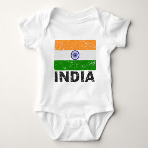 Body Para Bebê Bandeira do vintage de India