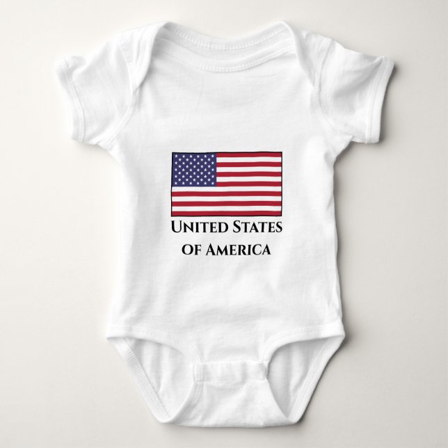 Body Para Bebê Bandeira dos Estados Unidos (Frente)