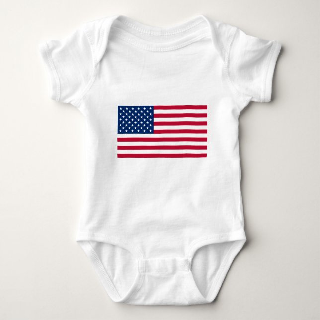 Body Para Bebê Bandeira dos Estados Unidos da América (Frente)