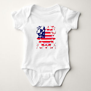Body Para Bebê Bandeira dos Estados Unidos da América