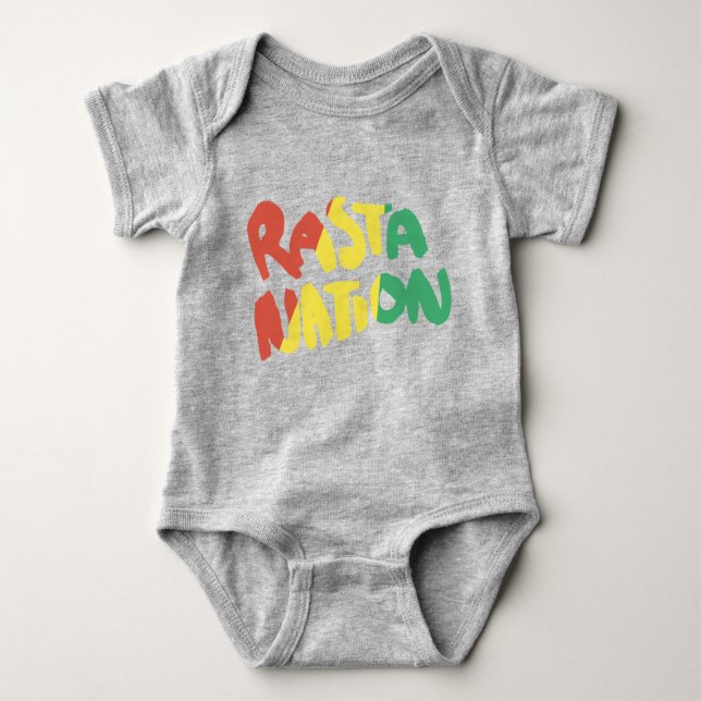 Body Para Bebê bandeira dos grafites da reggae da nação do rasta (Frente)
