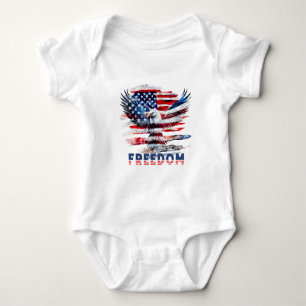 Body Para Bebê Bandeira e águia dos Estados Unidos.Liberdade.