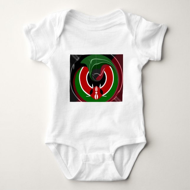 Body Para Bebê Bandeira Fluid Kenyan (Frente)